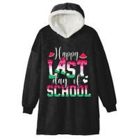 Happy Last Day Of School Watermelon Teachers Students Summer Hooded Wearable Blanket