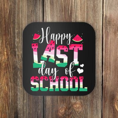 Happy Last Day Of School Watermelon Teachers Students Summer Coaster