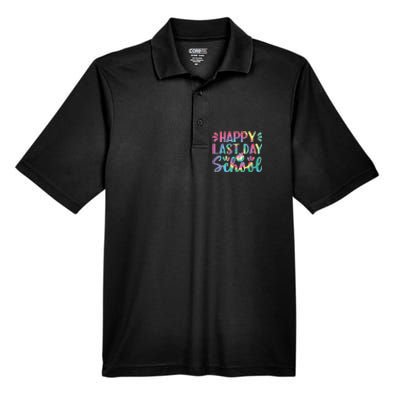 Happy Last Day Of School Shirts Teacher KidStudent Graduation Men's Origin Performance Piqué Polo