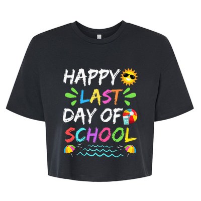 Happy Last Day Of School for Teacher Student Graduation Bella+Canvas Jersey Crop Tee