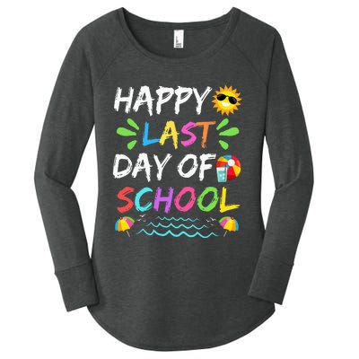 Happy Last Day Of School for Teacher Student Graduation Women's Perfect Tri Tunic Long Sleeve Shirt