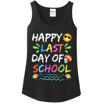 Happy Last Day Of School for Teacher Student Graduation Ladies Essential Tank