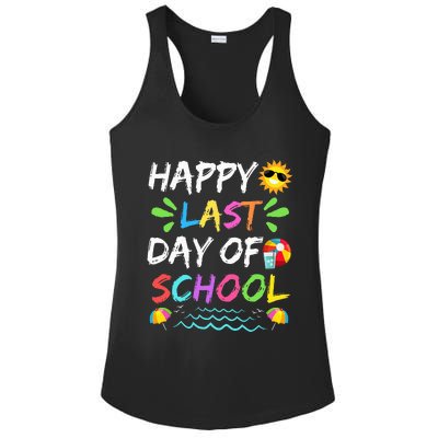 Happy Last Day Of School for Teacher Student Graduation Ladies PosiCharge Competitor Racerback Tank