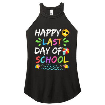 Happy Last Day Of School for Teacher Student Graduation Women's Perfect Tri Rocker Tank