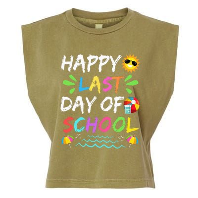 Happy Last Day Of School for Teacher Student Graduation Garment-Dyed Women's Muscle Tee