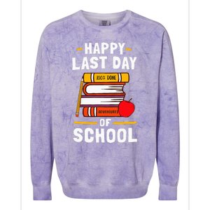 Happy Last Day Of School Teachers Students Colorblast Crewneck Sweatshirt