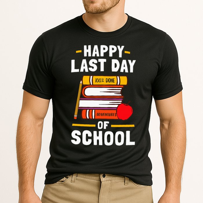 Happy Last Day Of School Teachers Students Cooling Performance Crew T-Shirt