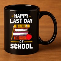 Happy Last Day Of School Teachers Students 11oz C Handle Ceramic Mug