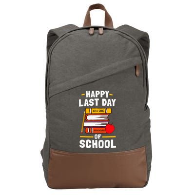 Happy Last Day Of School Teachers Students Cotton Canvas Backpack