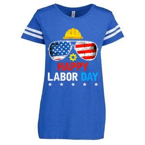 Happy Labor Day Crew Patriot Happy Labor Day Enza Ladies Jersey Football T-Shirt