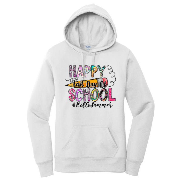 Happy Last Day Of School Hello Summer Teacher Student Women's Pullover Hoodie