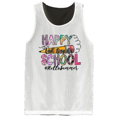 Happy Last Day Of School Hello Summer Teacher Student Mesh Reversible Basketball Jersey Tank