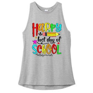 Happy Last Day Of School Hello Summer Teacher Student Ladies PosiCharge Tri-Blend Wicking Tank