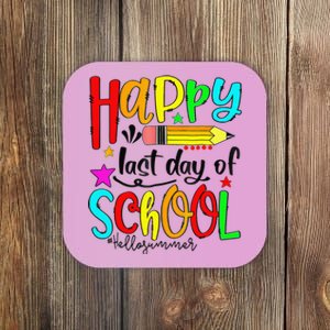 Happy Last Day Of School Hello Summer Teacher Student Coaster