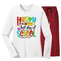 Happy Last Day Of School Hello Summer Teacher Student Women's Long Sleeve Flannel Pajama Set 