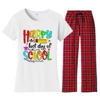 Happy Last Day Of School Hello Summer Teacher Student Women's Flannel Pajama Set