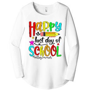 Happy Last Day Of School Hello Summer Teacher Student Women's Perfect Tri Tunic Long Sleeve Shirt