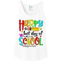 Happy Last Day Of School Hello Summer Teacher Student Ladies Essential Tank