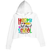 Happy Last Day Of School Hello Summer Teacher Student Crop Fleece Hoodie