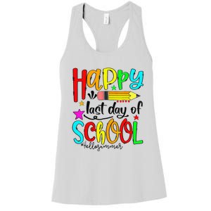 Happy Last Day Of School Hello Summer Teacher Student Women's Racerback Tank