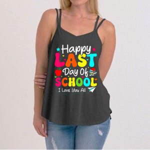 Happy Last Day of School Teacher Student Graduation Women's Strappy Tank