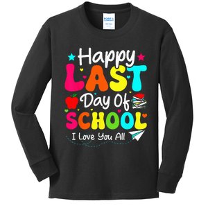 Happy Last Day of School Teacher Student Graduation Kids Long Sleeve Shirt