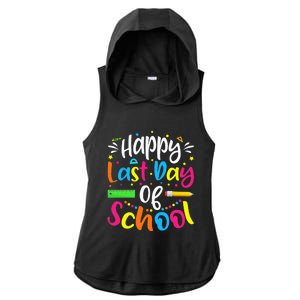 Happy Last Day of School Teacher Student Graduation Ladies PosiCharge Tri-Blend Wicking Draft Hoodie Tank