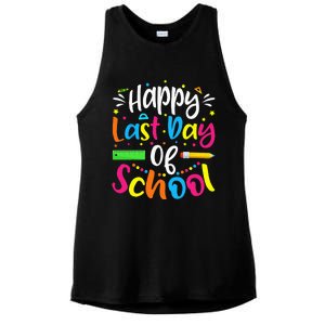 Happy Last Day of School Teacher Student Graduation Ladies PosiCharge Tri-Blend Wicking Tank