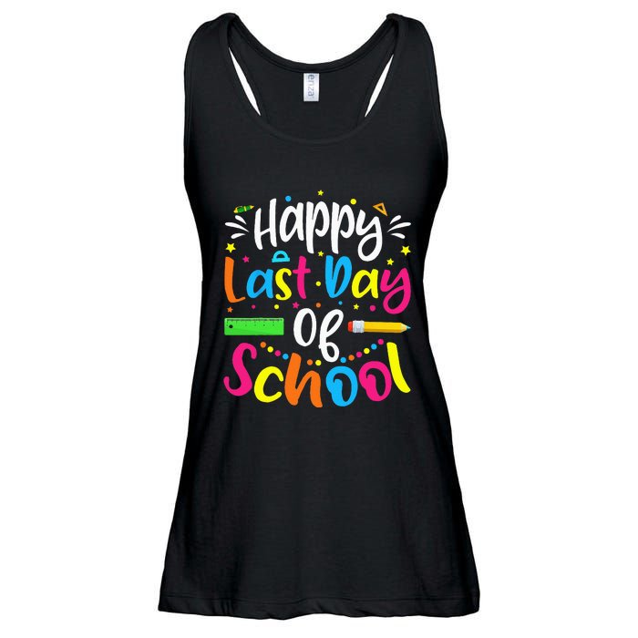 Happy Last Day of School Teacher Student Graduation Ladies Essential Flowy Tank