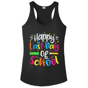 Happy Last Day of School Teacher Student Graduation Ladies PosiCharge Competitor Racerback Tank