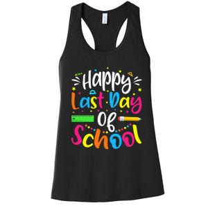 Happy Last Day of School Teacher Student Graduation Women's Racerback Tank