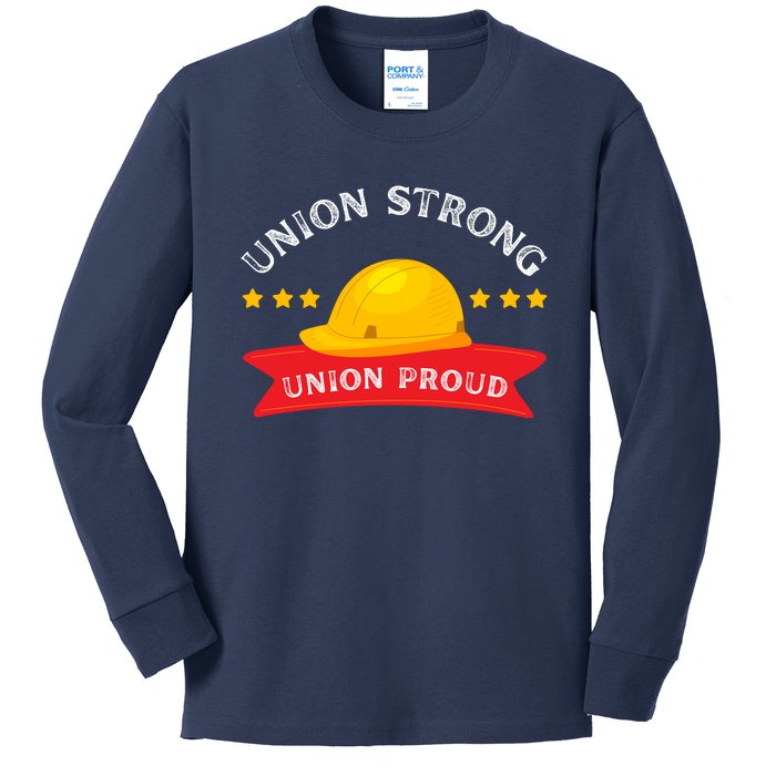 Happy Labor Day Design Union Worker Kids Long Sleeve Shirt