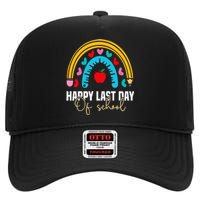 Happy Last Day of School Teacher Student Graduation High Crown Mesh Back Trucker Hat