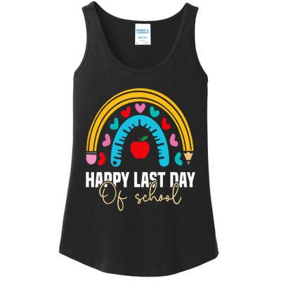 Happy Last Day of School Teacher Student Graduation Ladies Essential Tank