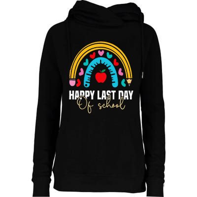 Happy Last Day of School Teacher Student Graduation Womens Funnel Neck Pullover Hood