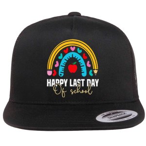 Happy Last Day of School Teacher Student Graduation Flat Bill Trucker Hat