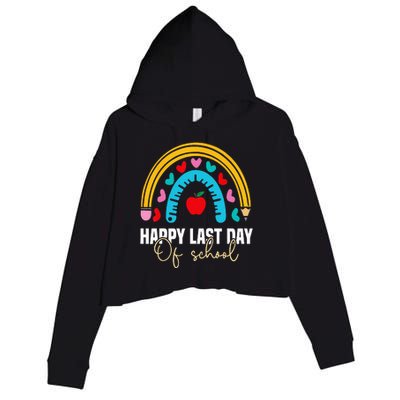 Happy Last Day of School Teacher Student Graduation Crop Fleece Hoodie