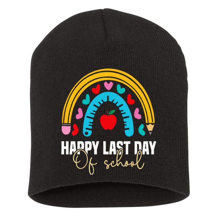 Happy Last Day of School Teacher Student Graduation Short Acrylic Beanie