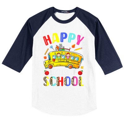 Happy Last Day Of School Bus Driver Off Duty Student Teacher Baseball Sleeve Shirt