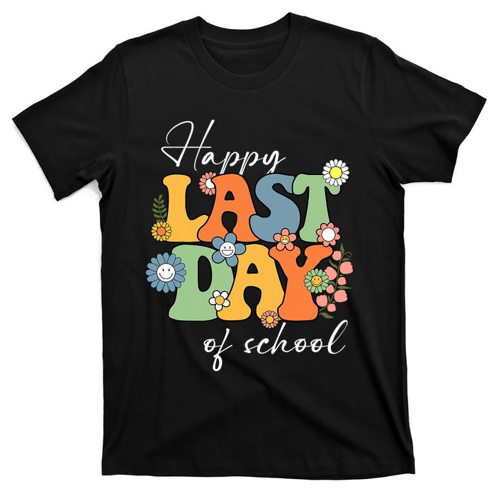 Happy Last Day Of School Graduation Groovy Teacher Student T-Shirt