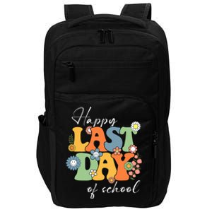 Happy Last Day Of School Graduation Groovy Teacher Student Impact Tech Backpack