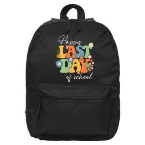 Happy Last Day Of School Graduation Groovy Teacher Student 16 in Basic Backpack