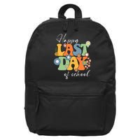 Happy Last Day Of School Graduation Groovy Teacher Student 16 in Basic Backpack