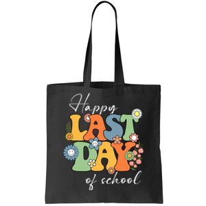 Happy Last Day Of School Graduation Groovy Teacher Student Tote Bag