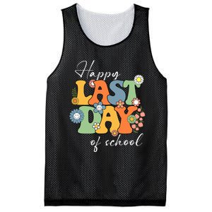 Happy Last Day Of School Graduation Groovy Teacher Student Mesh Reversible Basketball Jersey Tank