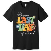 Happy Last Day Of School Graduation Groovy Teacher Student Premium T-Shirt