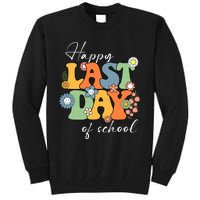 Happy Last Day Of School Graduation Groovy Teacher Student Tall Sweatshirt