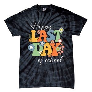 Happy Last Day Of School Graduation Groovy Teacher Student Tie-Dye T-Shirt