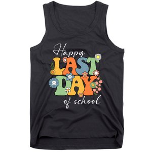 Happy Last Day Of School Graduation Groovy Teacher Student Tank Top