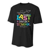 Happy Last Day Of School Hello Summer Students And Teachers Youth Performance Sprint T-Shirt